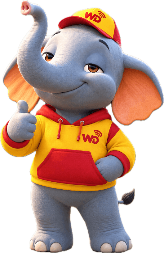 Nilo — friendly WD Kids elephant character